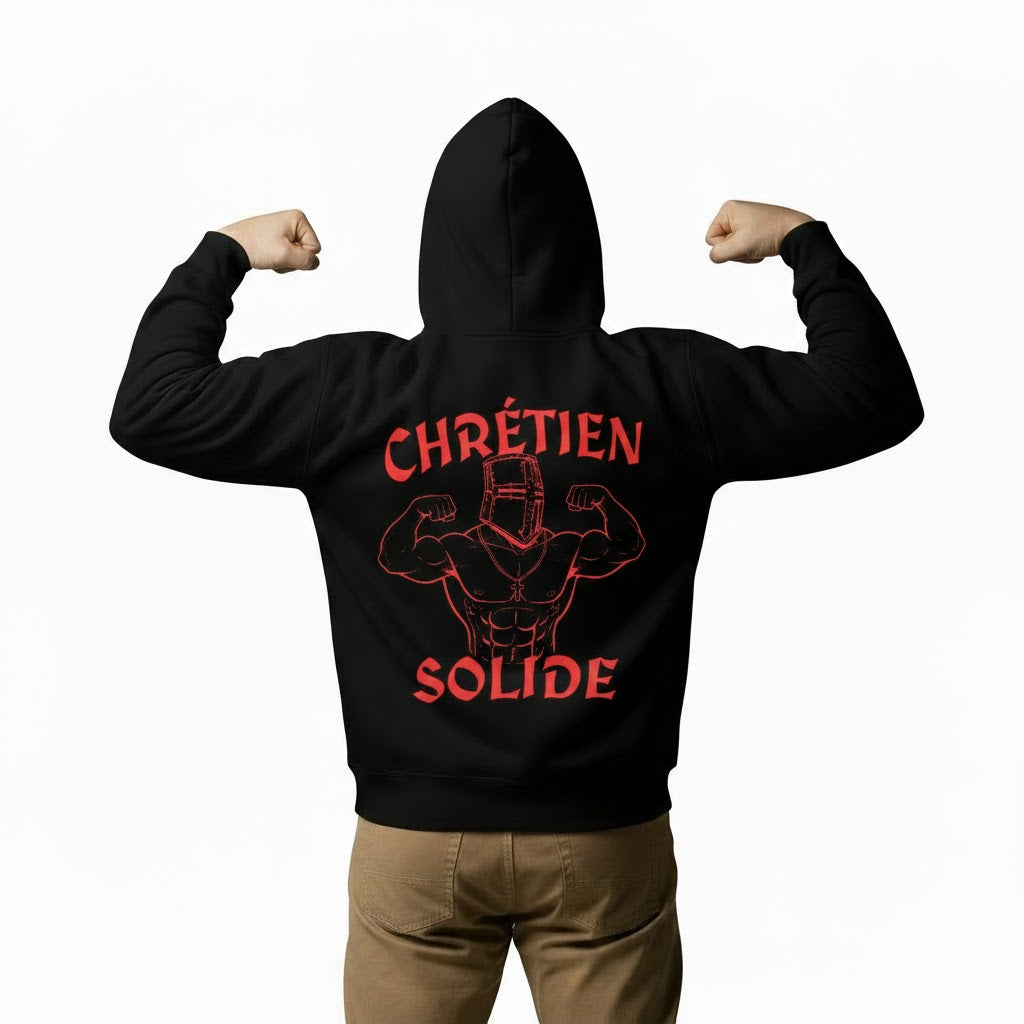 Pull Chrétien Solide + écusson brodé sur le torse