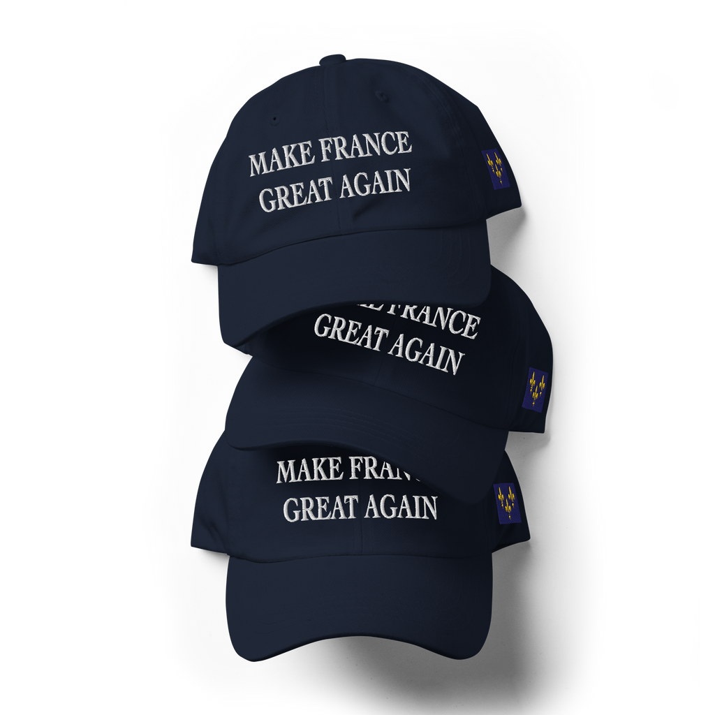 Casquette bleue Make France Great Again + écusson sur le côté