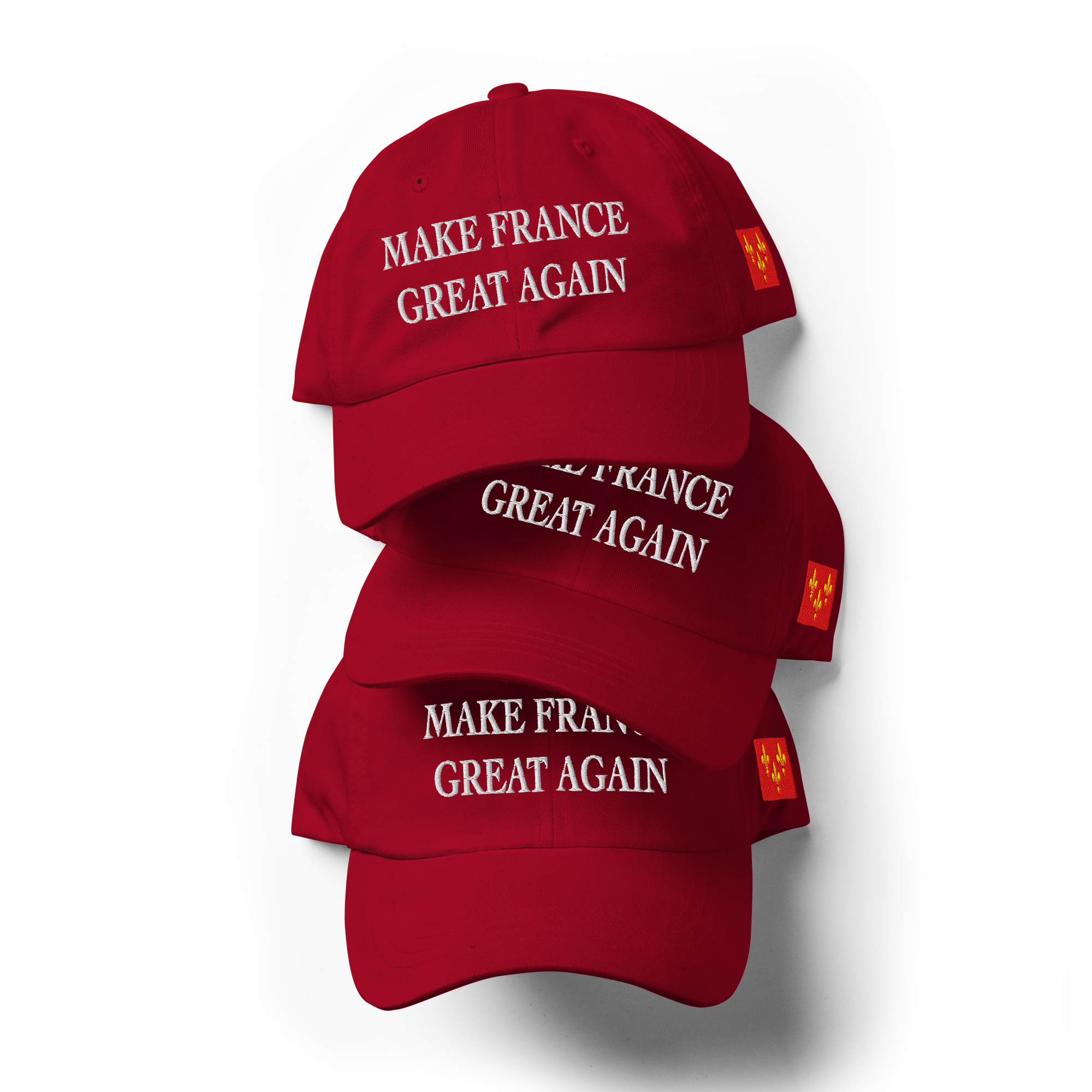 Casquette rouge Make France Great Again + écusson sur le coté